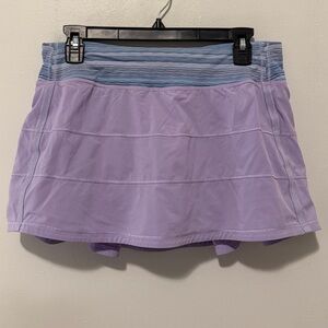 Lululemon Pace Rival Skirt Lilac / Wave Twist Lilac Caspian Blue size 8